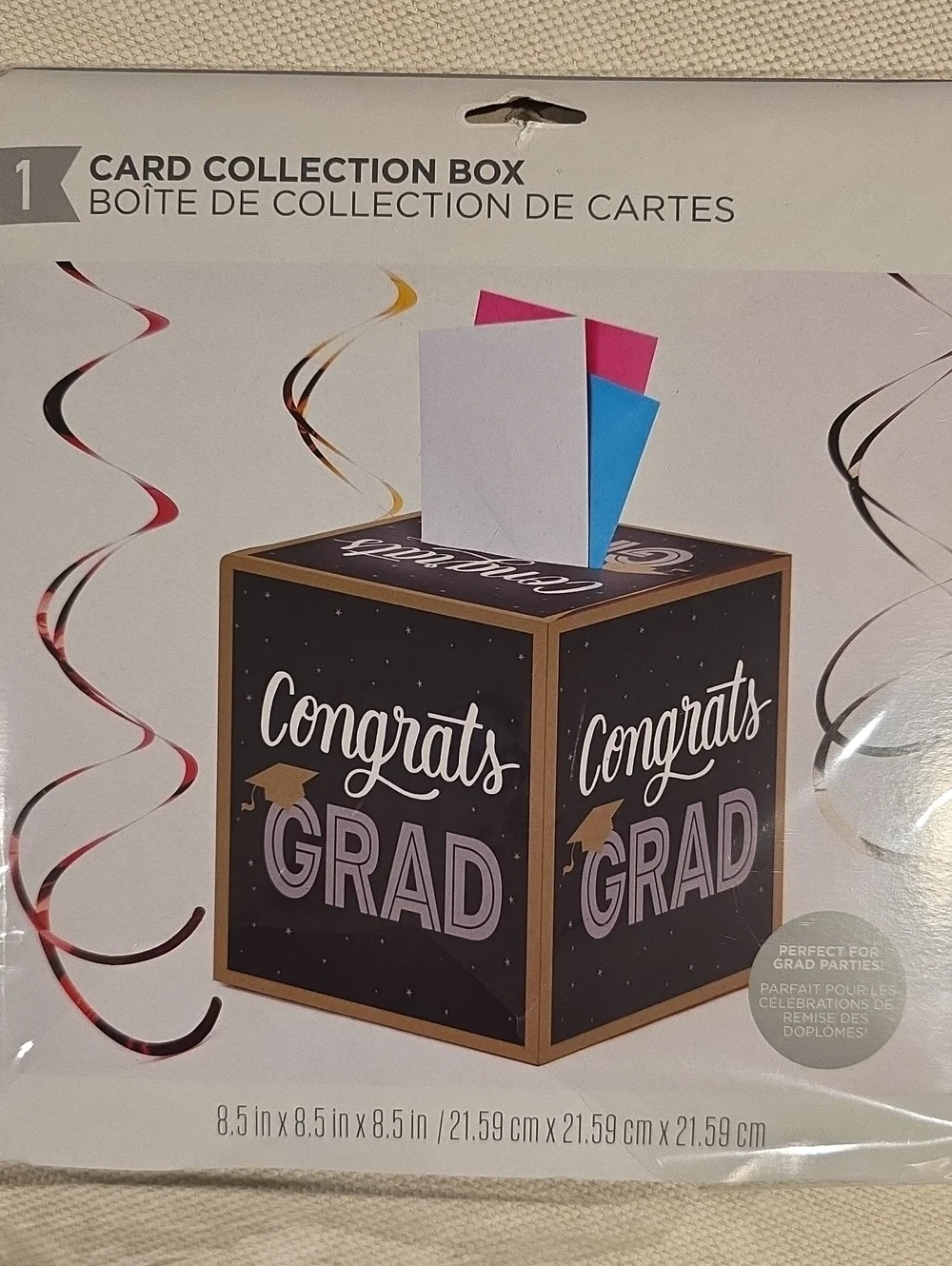 Congrats Grad Card Collection Box - Black